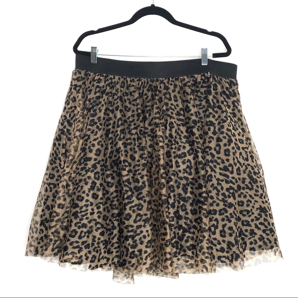 Torrid Leopard Print And Tulle Skirt 2X